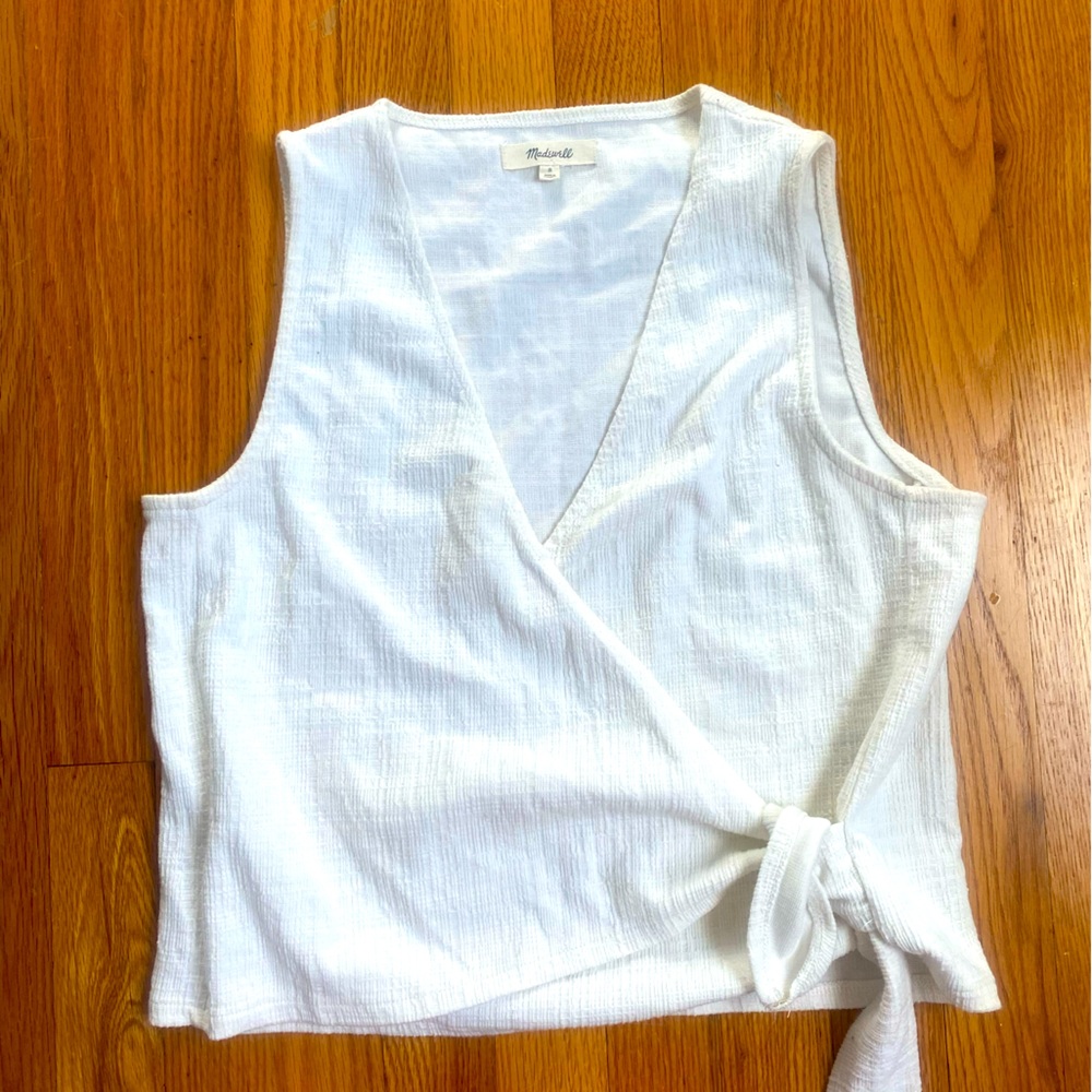 Madewell sleeveless wrap tie top